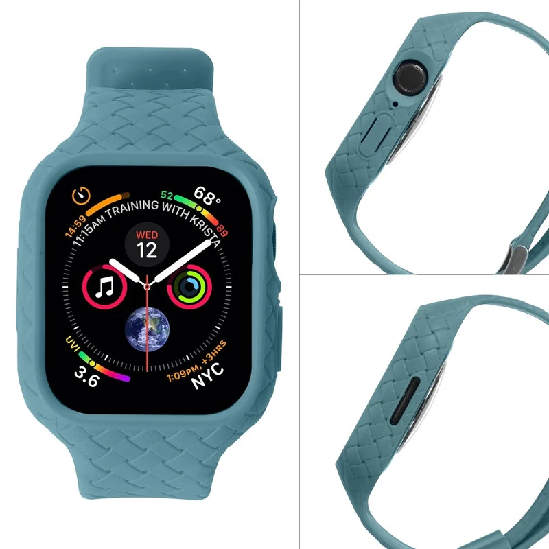 Apple Watch Series 8 (45mm) woven style strap with cover - Baby Blue
