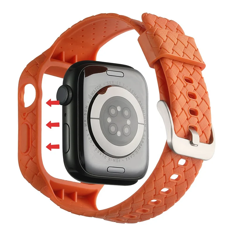 Apple Watch Series 8 (45mm) woven style strap with cover - Baby Blue