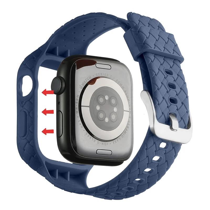 Apple Watch Series 8 (45mm) woven style strap with cover - Baby Blue