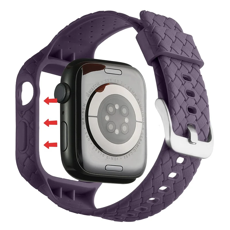 Apple Watch Series 8 (45mm) woven style strap with cover - Baby Blue