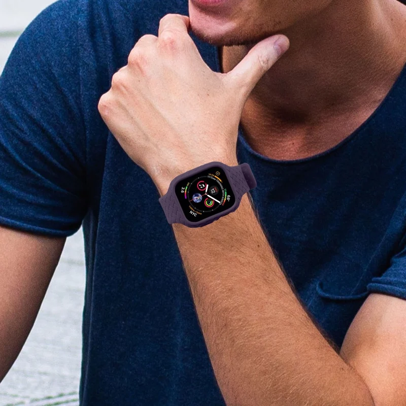Apple Watch Series 8 (45mm) woven style strap with cover - Baby Blue
