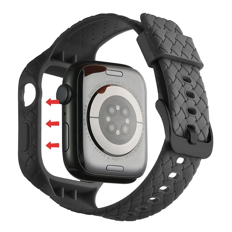Apple Watch Series 8 (45mm) woven style strap with cover - Baby Blue