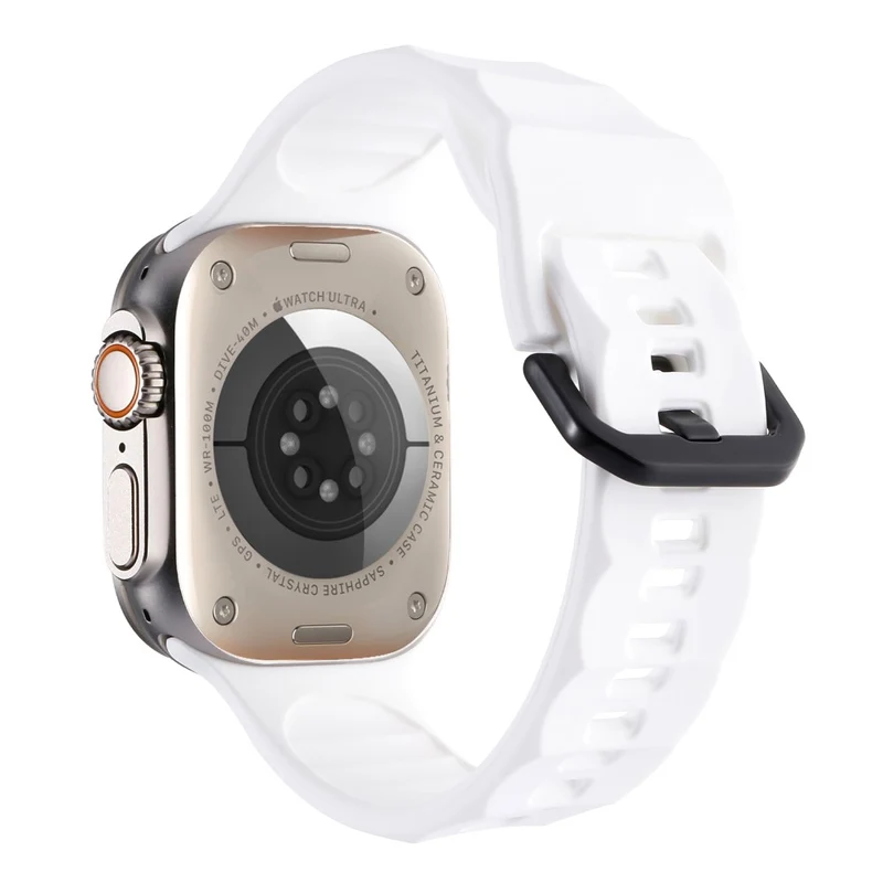 Apple Watch Series 8 (45mm) / Watch Ultra wave surface style silicone strap - Space Grey