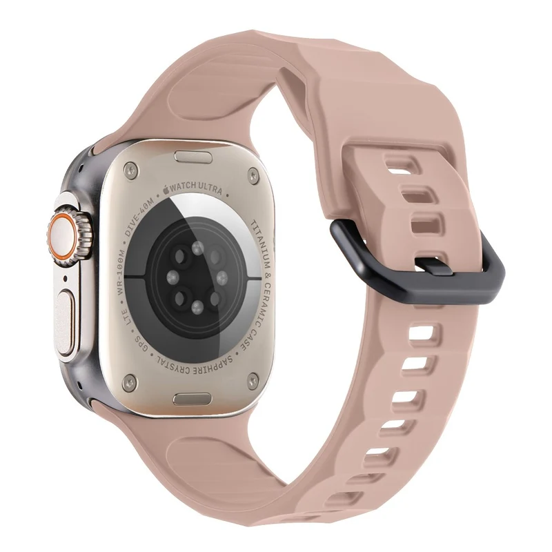 Apple Watch Series 8 (45mm) / Watch Ultra wave surface style silicone strap - Space Grey
