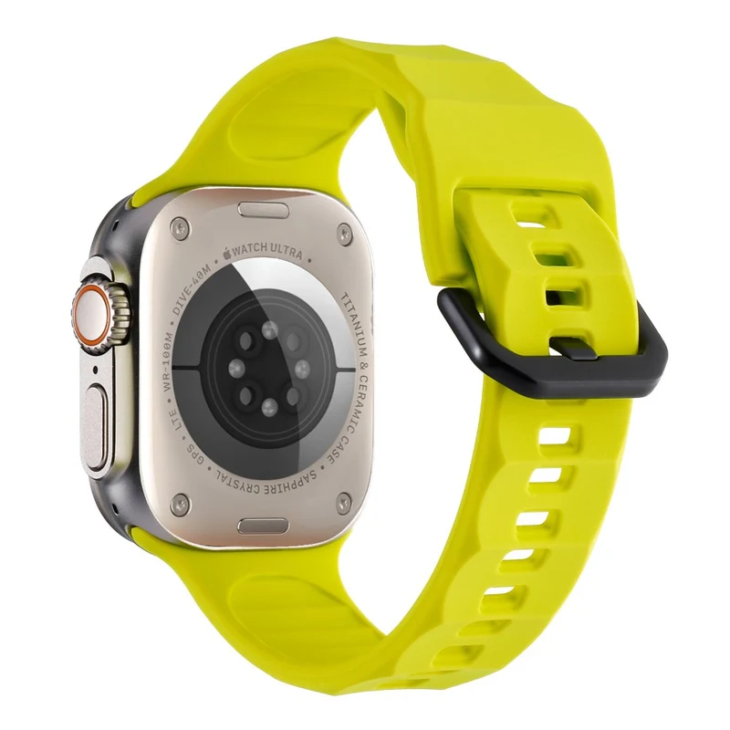 Apple Watch Series 8 (45mm) / Watch Ultra wave surface style silicone strap - Space Grey