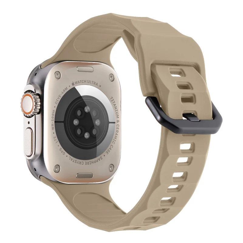 Apple Watch Series 8 (45mm) / Watch Ultra wave surface style silicone strap - Space Grey