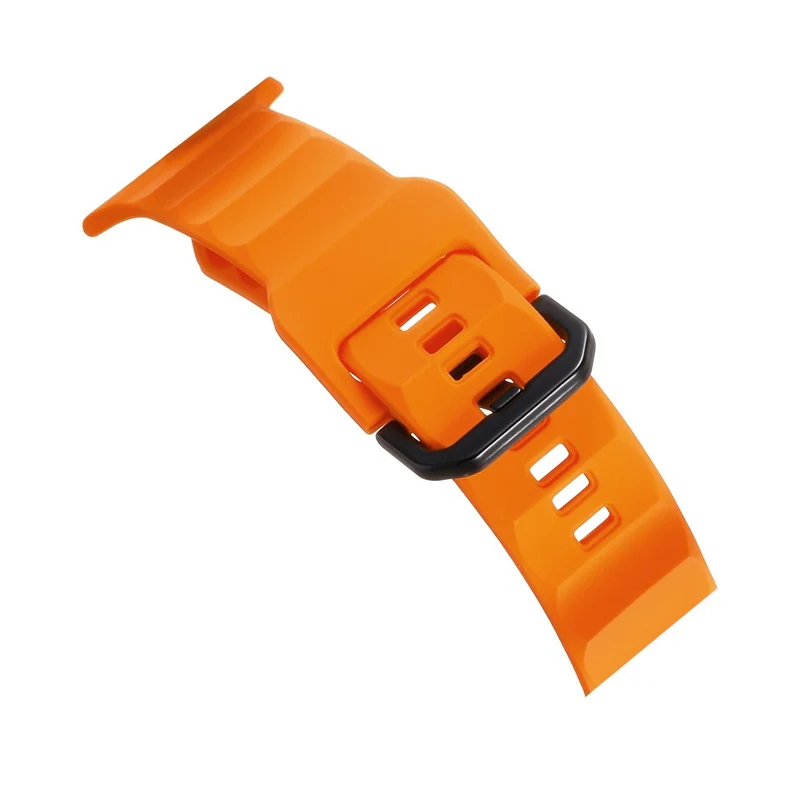 Apple Watch Series 8 (45mm) / Watch Ultra wave surface style silicone strap - Space Grey