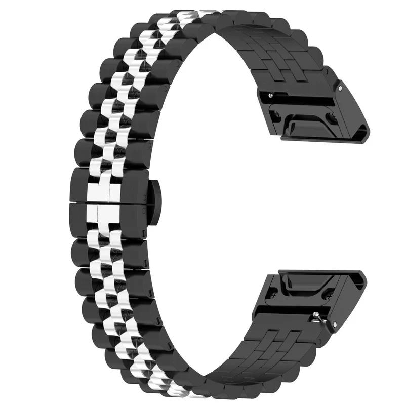 Garmin Fenix 7X / 6X / 6X Pro / 5X / 5X Plus stainless steel strap with tool - Silver / Black