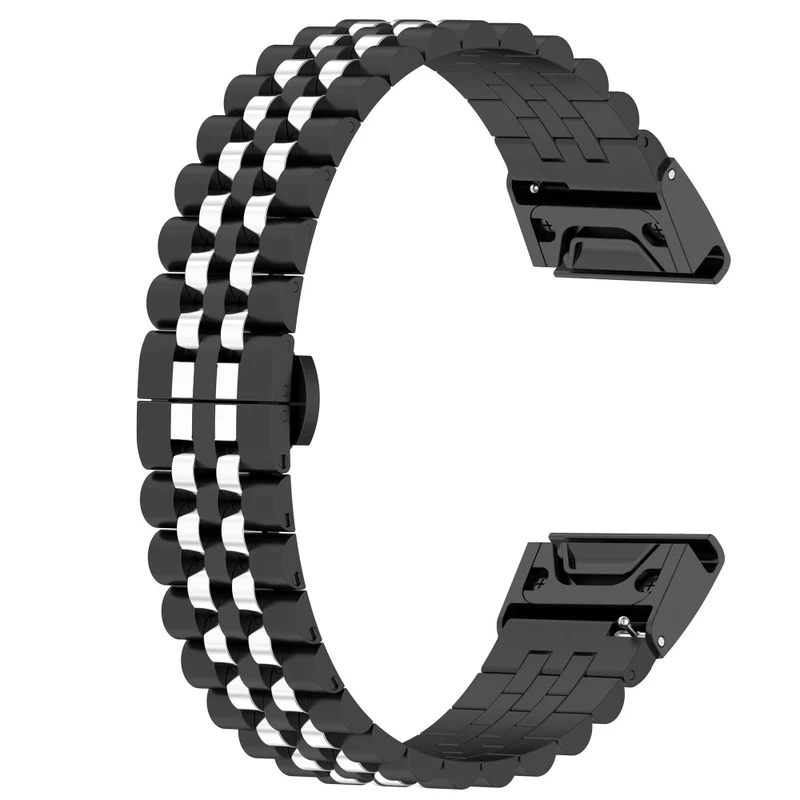 Garmin Fenix 7X / 6X / 6X Pro / 5X / 5X Plus stainless steel strap with tool - Silver / Black