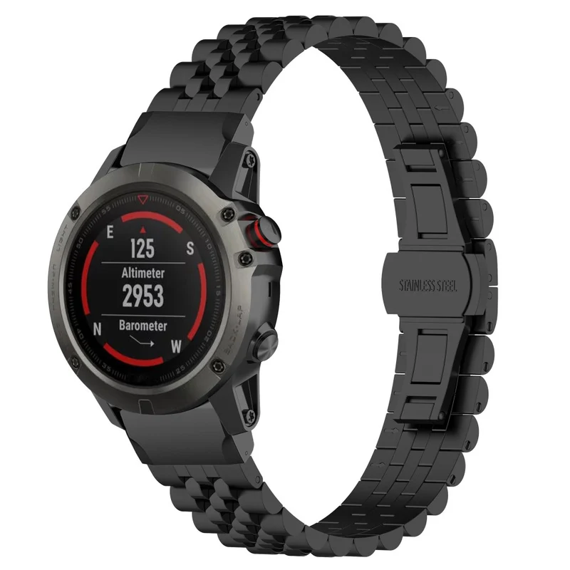 Garmin Fenix 7X / 6X / 6X Pro / 5X / 5X Plus stainless steel strap with tool - Silver / Black