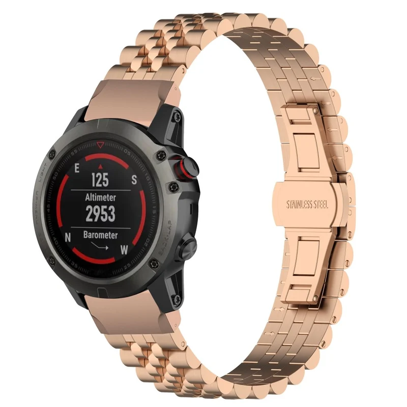 Garmin Fenix 7X / 6X / 6X Pro / 5X / 5X Plus stainless steel strap with tool - Silver / Black
