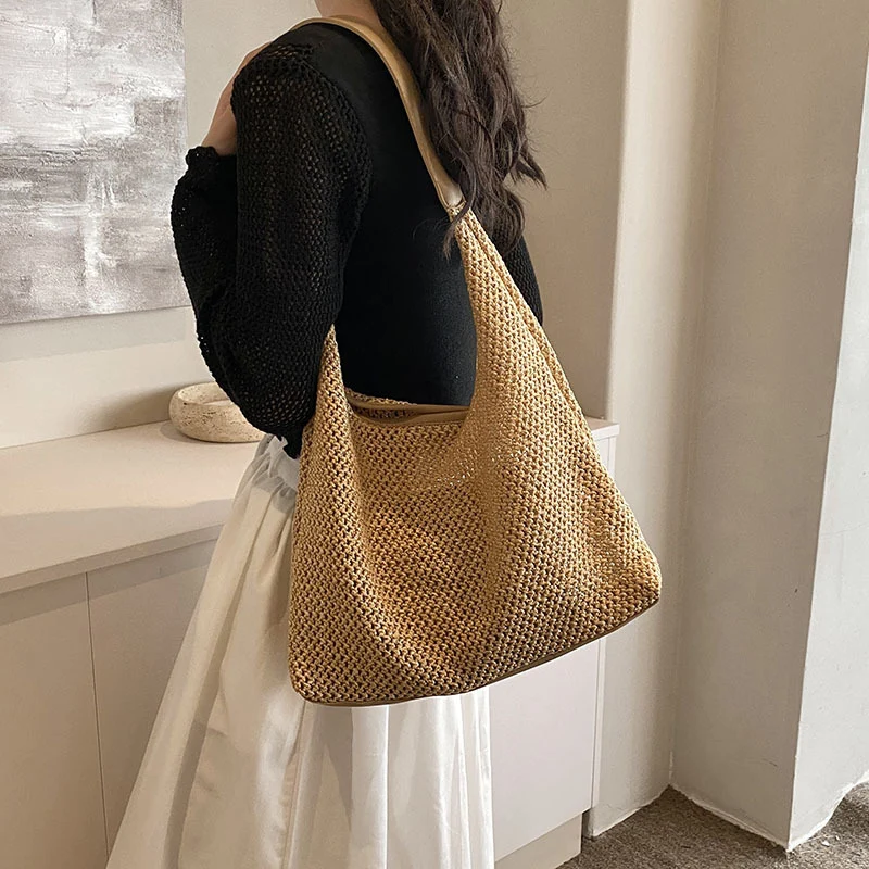 Handgewebte Strohtasche