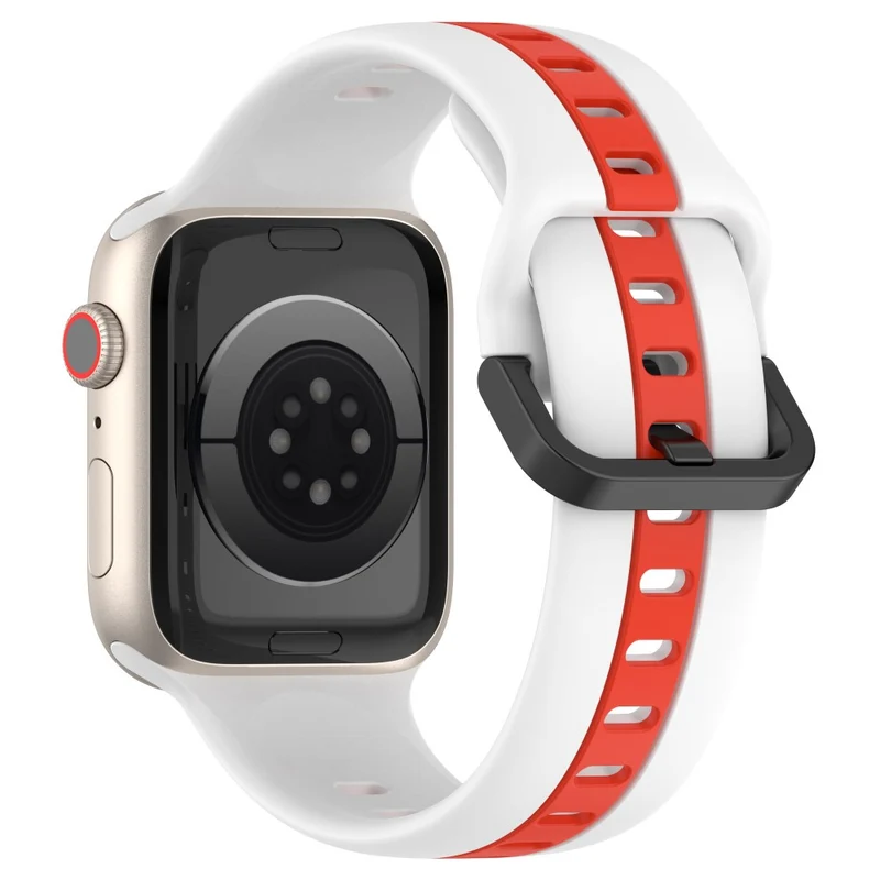 Dual color silicone strap for Apple Watch Series 8 (45mm) / Watch Ultra - Black / White
