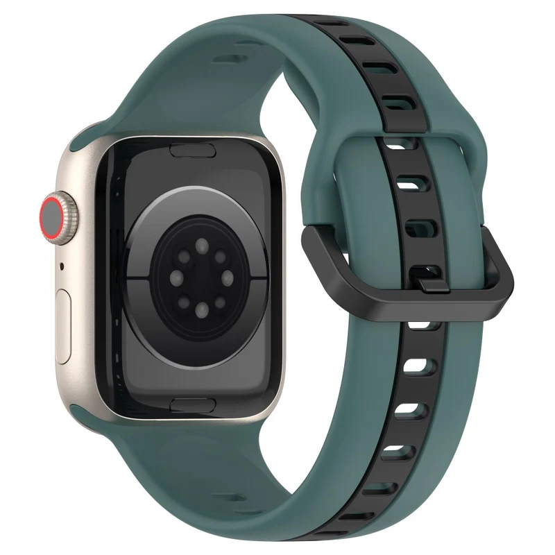 Dual color silicone strap for Apple Watch Series 8 (45mm) / Watch Ultra - Black / White