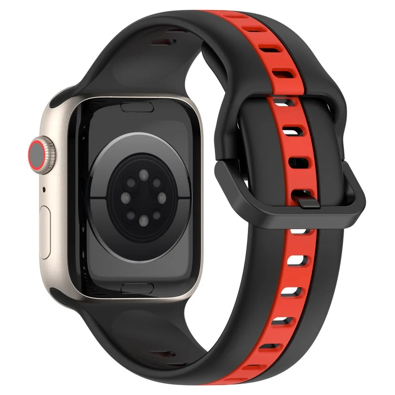 Dual color silicone strap for Apple Watch Series 8 (45mm) / Watch Ultra - Black / White