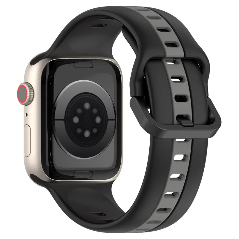 Dual color silicone strap for Apple Watch Series 8 (45mm) / Watch Ultra - Black / White