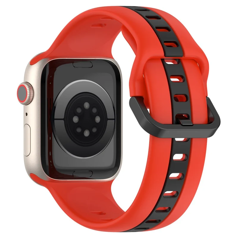 Dual color silicone strap for Apple Watch Series 8 (45mm) / Watch Ultra - Black / White