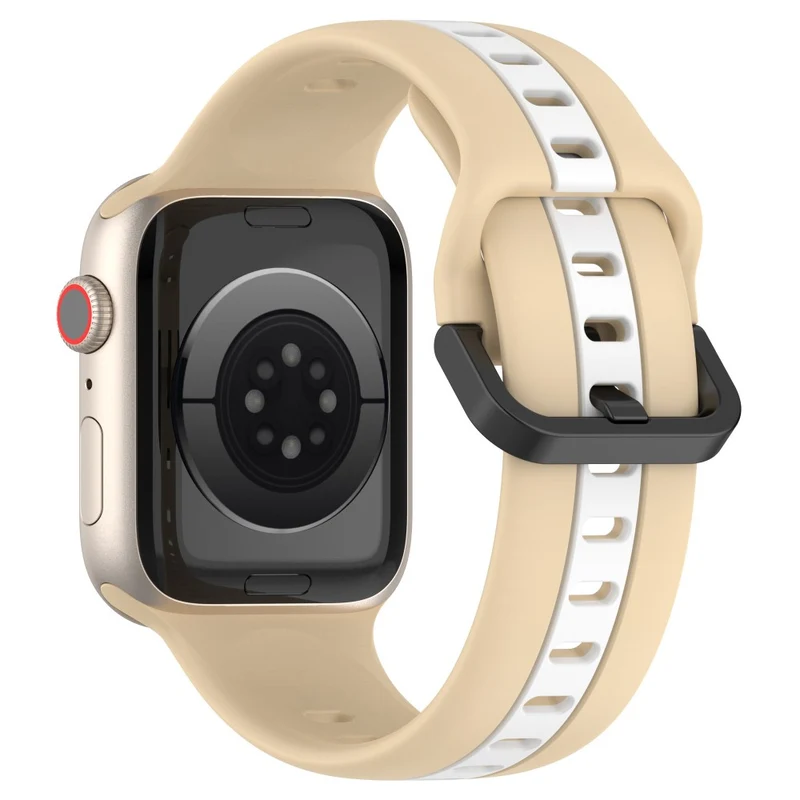 Dual color silicone strap for Apple Watch Series 8 (45mm) / Watch Ultra - Black / White