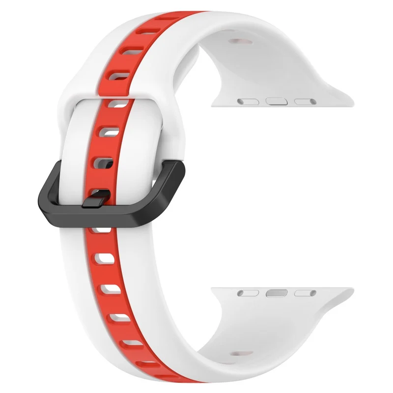 Dual color silicone strap for Apple Watch Series 8 (45mm) / Watch Ultra - Black / White