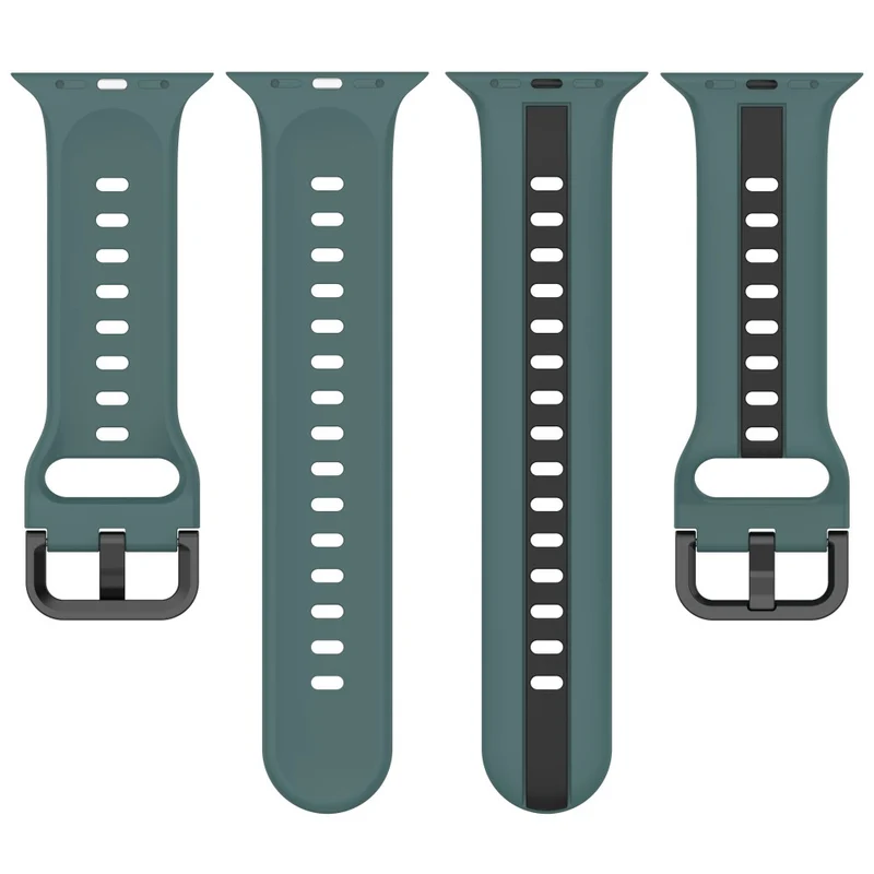 Dual color silicone strap for Apple Watch Series 8 (45mm) / Watch Ultra - Black / White