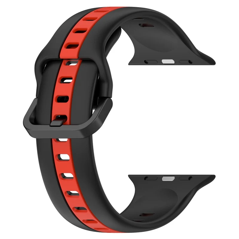 Dual color silicone strap for Apple Watch Series 8 (45mm) / Watch Ultra - Black / White