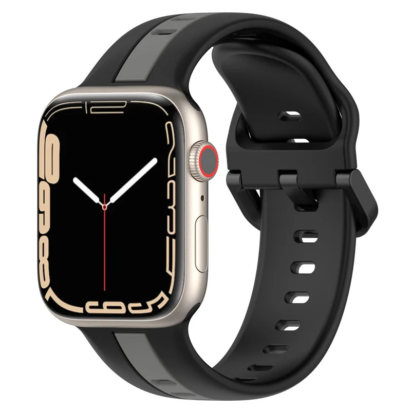 Dual color silicone strap for Apple Watch Series 8 (45mm) / Watch Ultra - Black / White