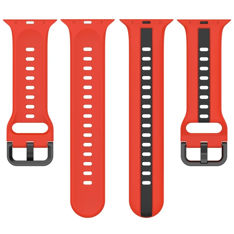 Dual color silicone strap for Apple Watch Series 8 (45mm) / Watch Ultra - Black / White
