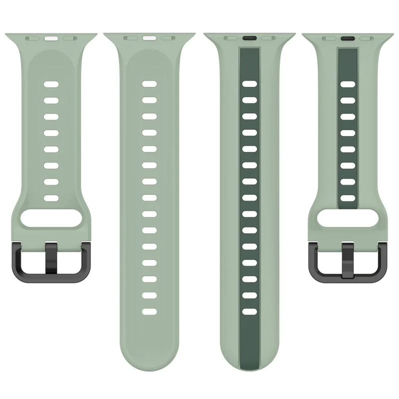 Dual color silicone strap for Apple Watch Series 8 (45mm) / Watch Ultra - Black / White