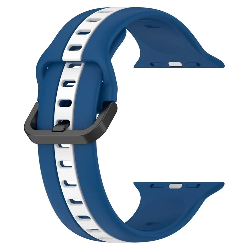 Dual color silicone strap for Apple Watch Series 8 (45mm) / Watch Ultra - Black / White