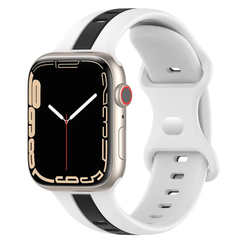 Apple Watch Series 8 (41mm) dual color silicone strap - Black / White