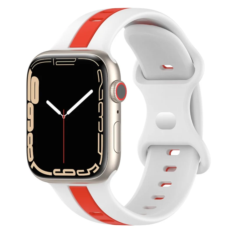 Apple Watch Series 8 (41mm) dual color silicone strap - Black / White