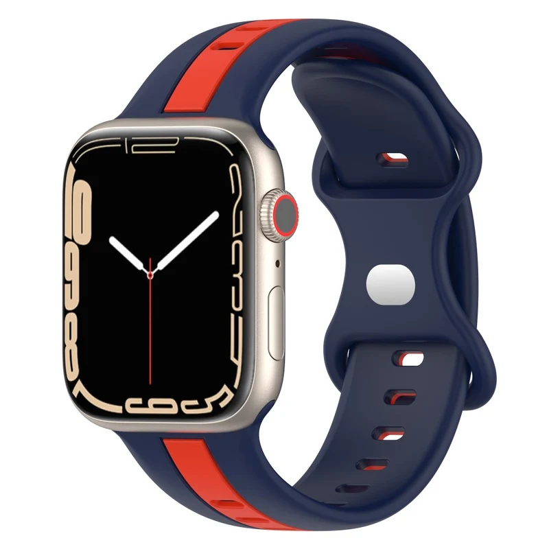 Apple Watch Series 8 (41mm) dual color silicone strap - Black / White