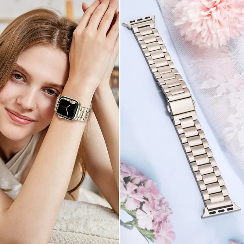 Apple Watch Series 8 (45mm) / Watch Ultra three bead stainless steel strap