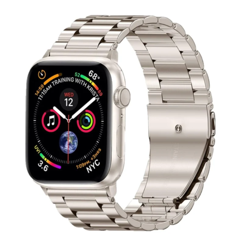Apple Watch Series 8 (41mm) three bead stainless steel strap