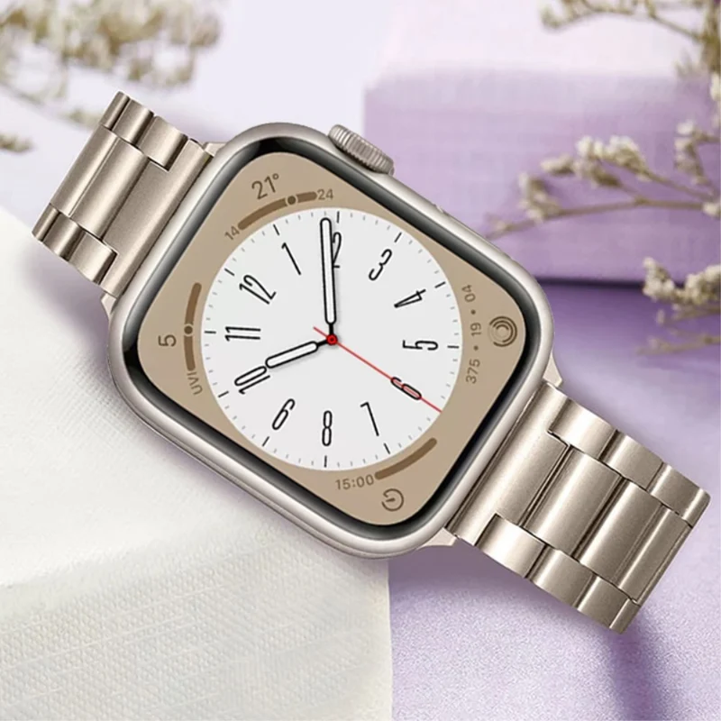 Apple Watch Series 8 (41mm) three bead stainless steel strap