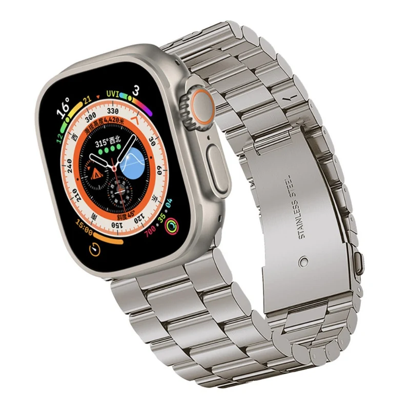 Apple Watch Series 8 (41mm) three bead stainless steel strap