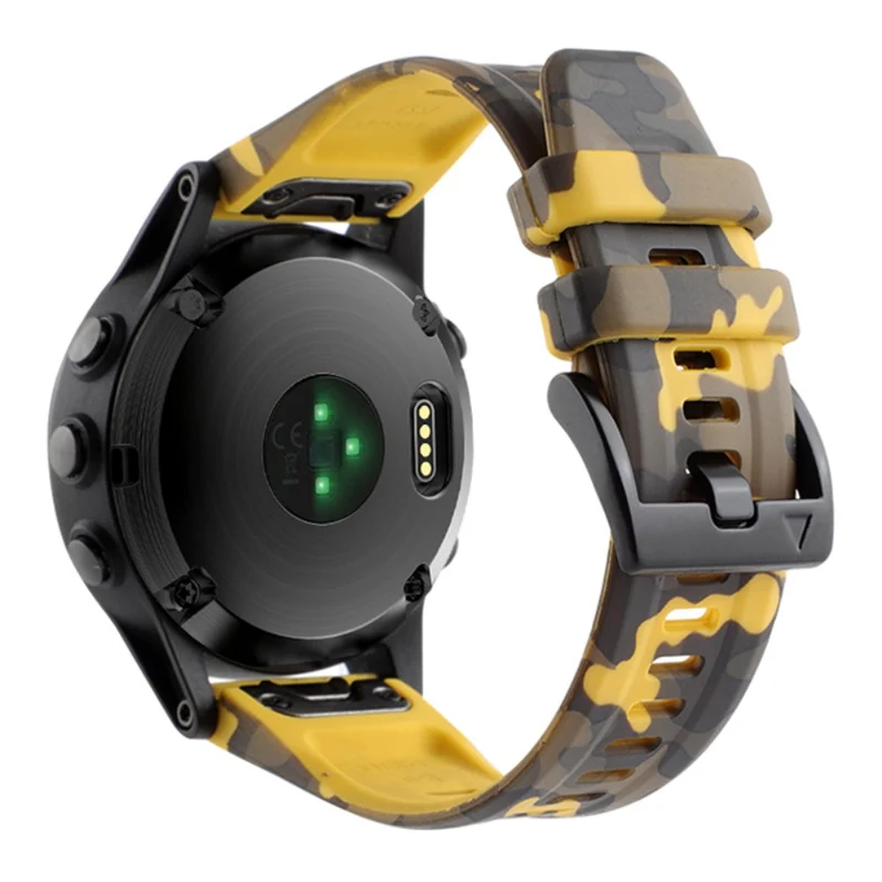 Camouflage Grey Silicone Watch Band for Garmin Fenix 7X/6X Quick Release Strap