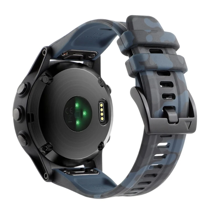 Camouflage Grey Silicone Watch Band for Garmin Fenix 7X/6X Quick Release Strap