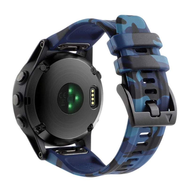 Camouflage Grey Silicone Watch Band for Garmin Fenix 7X/6X Quick Release Strap