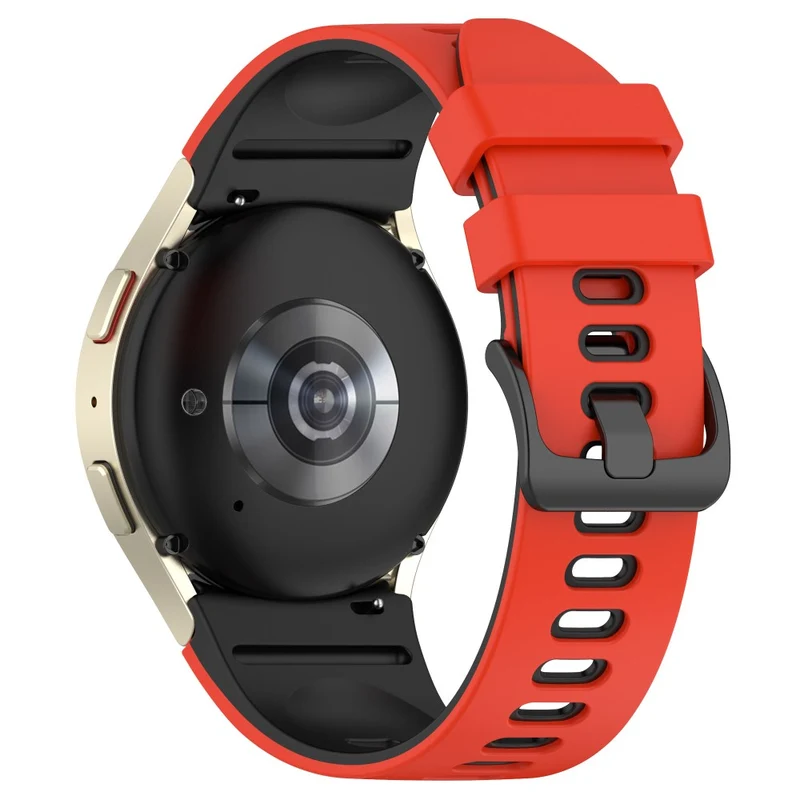 Dual-Color Silicone Watch Band for Samsung Galaxy Watch - Red+Black