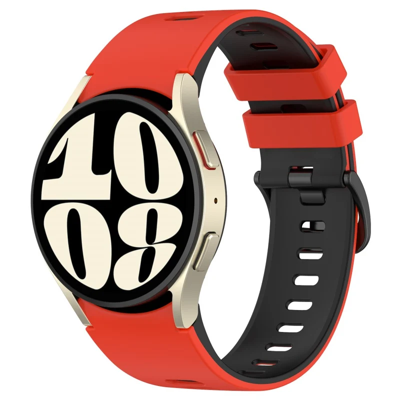 Dual-Color Silicone Watch Band for Samsung Galaxy Watch - Red+Black