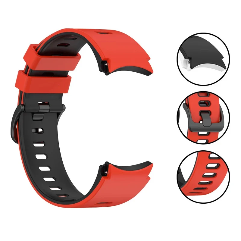 Dual-Color Silicone Watch Band for Samsung Galaxy Watch - Red+Black