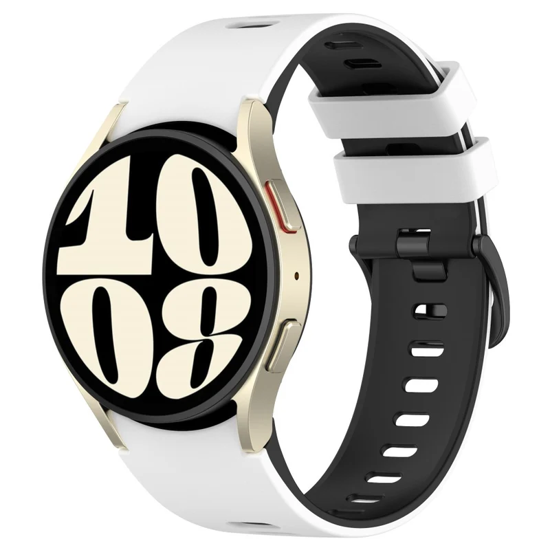 Dual-Color Silicone Watch Band for Samsung Galaxy Watch - Red+Black