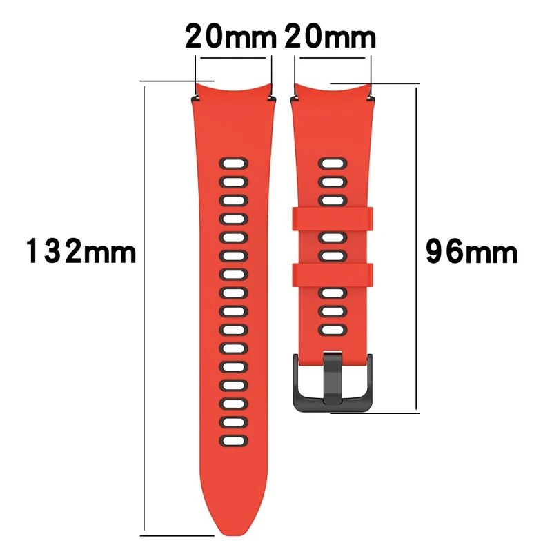 Dual-Color Silicone Watch Band for Samsung Galaxy Watch - Red+Black