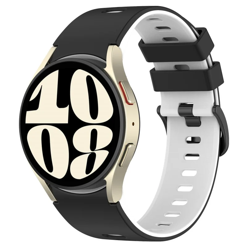 Dual-Color Silicone Watch Band for Samsung Galaxy Watch - Red+Black