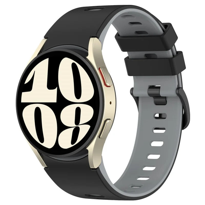 Dual-Color Silicone Watch Band for Samsung Galaxy Watch - Red+Black