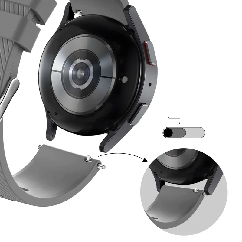 Bandz Amazfit Bip Max Silikonarmband 'Deluxe' (Grau)