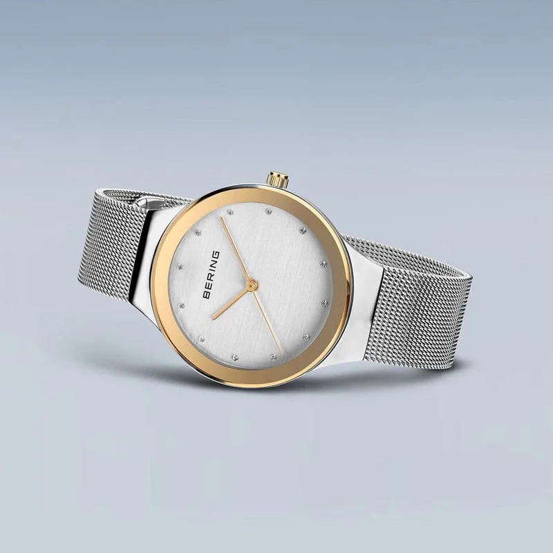 Bering Classic 12934-010 Damenuhr • Kratzfestes Saphirglas • Feines Milanaise-Armband