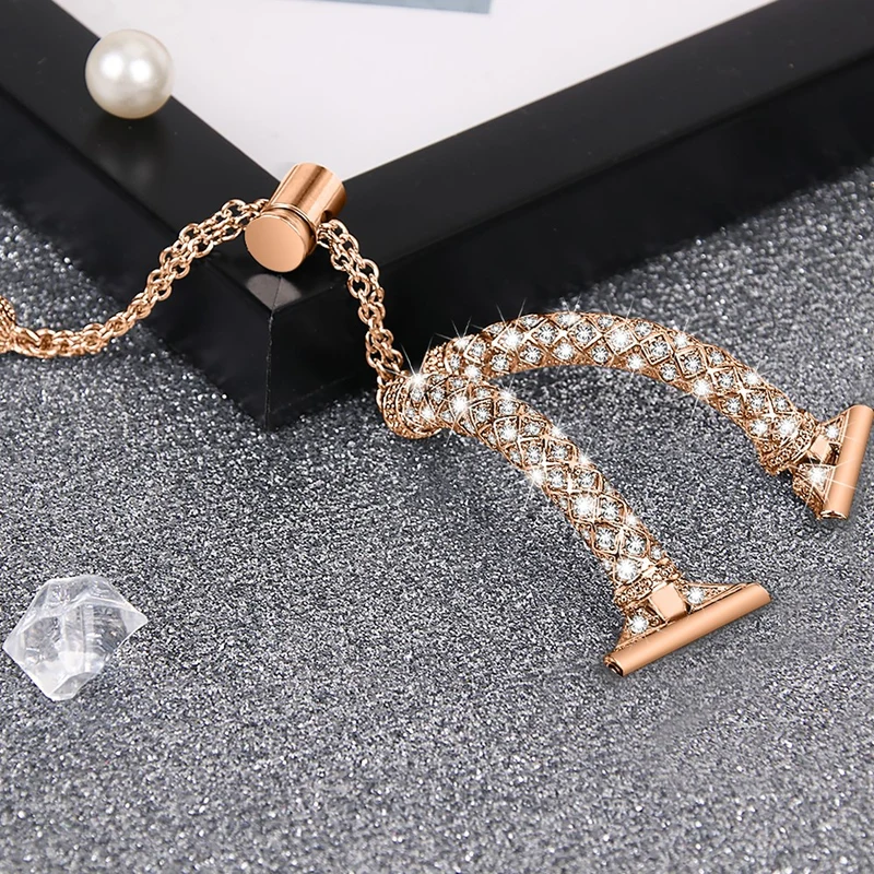 Glamorous Rhinestone Jewelry Watch Strap for Samsung Galaxy Watch Active and Active2