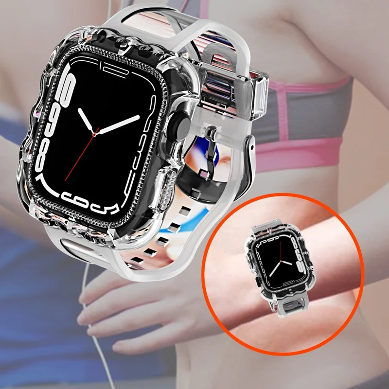 Soft TPU Wristbands with Case - Apple Watch Series 1-9 (42mm-45mm)